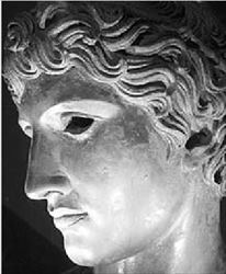 Οι Ρωµαίοι έφτιαχναν συχνά αντίγραφα  των πλέον αναγνωρισµένων ελληνικών  έργων τέχνης. Αυτή η προτοµή του νεαρού αθλητή βρέθηκε στο Ερκουλάνεουµ,  πόλη που θάφτηκε από τη λάβα του Βεζούβιου µαζί µε την Ποµπηία  